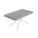  Tavolo Allungabile 160-420x90x74 cm Niket Cemento Gambe Bianche