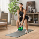 Set 6 Pesi Manubri con Supporto Coppie da 1-3-5 Kg in Metallo Verde e Nero   