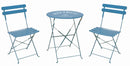Set da Giardino Pieghevole in Ferro con Tavolo e 2 Sedie Soriani Bistrot Blu