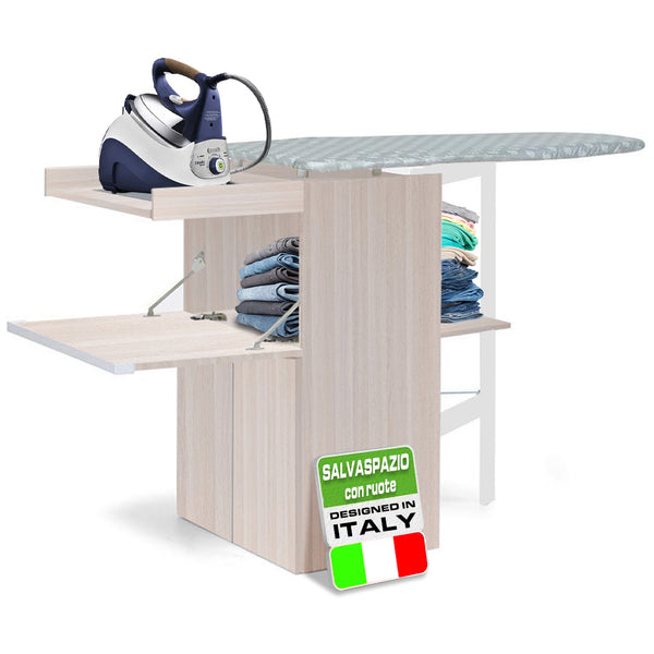 sconto Mobile Asse da Stiro a Scomparsa Salvaspazio Richiudibile 55x38x90,5 cm In MDF Olmo