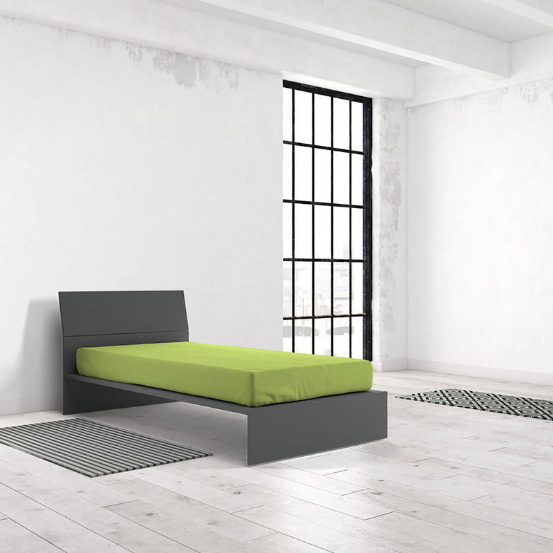 Lenzuolo Sotto con Angoli ed Elastico Tinta Unita Verde Acido