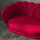 Divano 2 Posti 130x77x77 cm in Velluto Rosso Scuro  