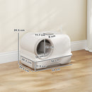 Lettiera per Gatti Chiusa con Coperchio 59x39,5x39,5 cm Vassoio e 2 Sacchetti di Carbone in PP Bianco e Grigio      