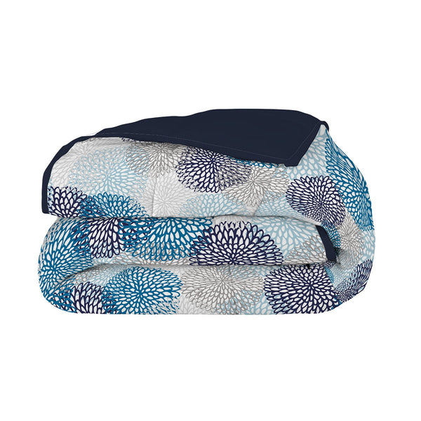 Couette Hiver 1 et Demi Imprimée en Microfibre 300gr Double Face Pissenlits Bleus prezzo