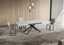 Tavolo Allungabile 120-204x80x74 cm Niket Bianco Frassino Gambe Antracite