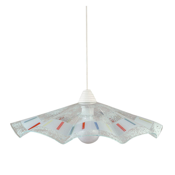 acquista Suspension D50 1xE27 Blanc Cadre Verre Blanc E-Energy Blanc