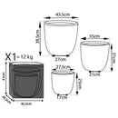 Set di 3 vasi Ciclamino in Fibra di argilla Beige