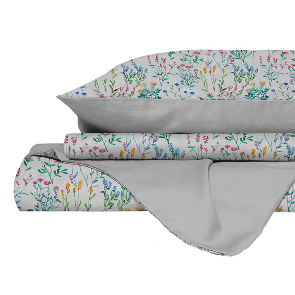 acquista Copripiumino Matrimoniale con Federe Stampato in Puro Cotone Sereni