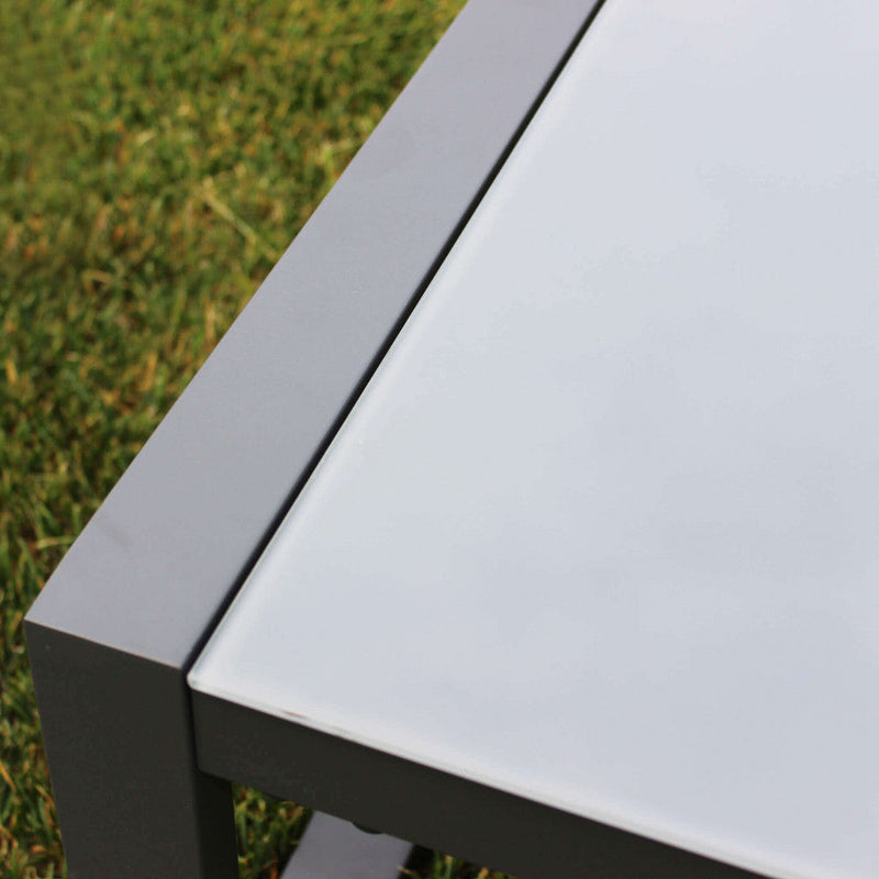 Set Salotto da Giardino Divano 2 Poltrone e Tavolino con Cuscini in Alluminio Antracite