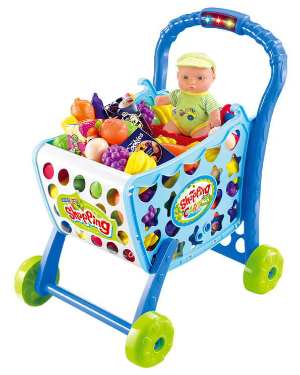 prezzo Chariot de courses jouet pour enfants 77x48x47 cm Miller Blue