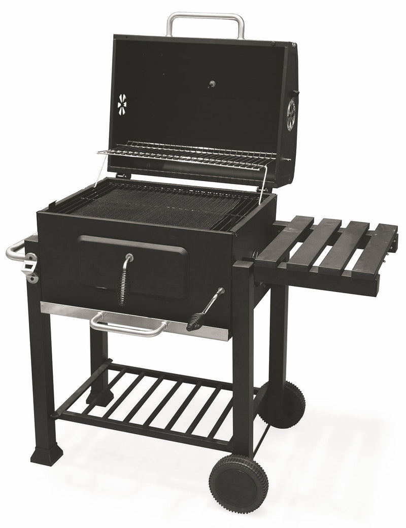 Barbecue a Carbone Carbonella Rettangolare 116x56 cm Galileo De Luxe Nero