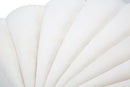 Puff Shell Crema 80x54x42 cm in Legno Spugna e Poliestere Crema
