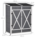 Casetta da Giardino Portautensili con Doppia Porta139x75x160 cm in Legno Grigia