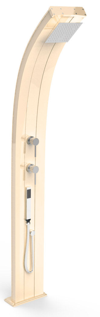 prezzo Doccia Solare da Esterno Giardino 40L Miscelatore e Doccetta Mobile Arkema Dada Champagne Bronze