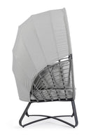 Poltrona con Cuscini da Giardino 100x90x152 cm in Acciaio Eldon Grigio Chiaro