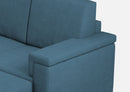 Divano 2 Posti con Pouf 148x155x85 cm Marrak in Tessuto Avio