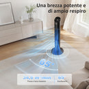 Ventilatore Piantana a Torre Ø31,5x116 cm con WiFi e App di Controllo in ABS e Rame Nero      