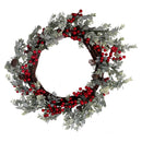 Coroncina verde con bacche rosse cm Ø50xh10