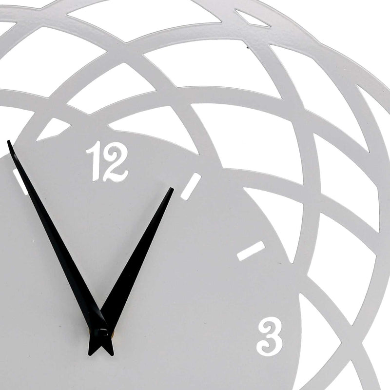 Orologio da Parete Ø40xh2 cm in Metallo Bianco