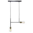 Sospensione 2xE27 Montatura Verniciata Nero Oro Satinato E-Energy Elvira