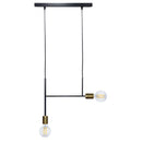 Sospensione 2xE27 Montatura Verniciata Nero Oro Satinato E-Energy Elvira