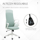 Sedia da Ufficio Ergonomica e Imbottita 62x56x110-119,5 cm Funzione Dondolo in Poliestere Verde  