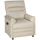 Poltrona Reclinabile con Riscaldamento, 8 Punti Massaggio e 5 Modalità 82x99x106 cm in Tessuto Effetto Velluto Beige   