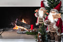 Babbo Natale con Scrtta Merry Christmas H45 cm Rosso/Marrone