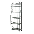Scaffale per Piante in Metallo 5 Piani 60x28H180cm Jessica Nero