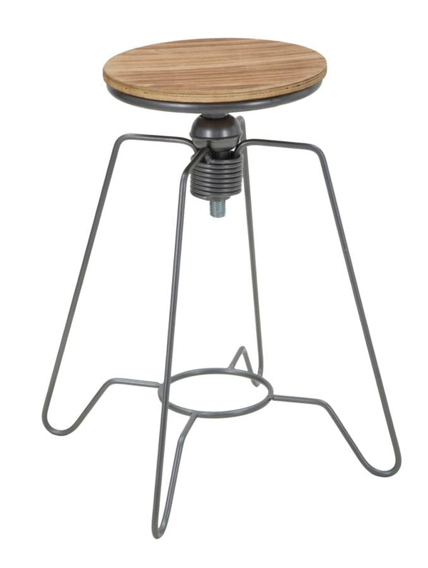 acquista Tabouret Heintreck Ø39x55-70 cm Bois de Sapin et Fer Gris et Brun