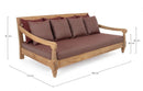 Divano Letto da Esterno Daybed 190x112x81h cm con Cuscini Bali Wine Fsc