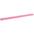 Trave da Ginnastica per Allenamento Imbottita in Legno Rosa 240x10x6.5 cm 