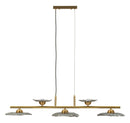 Lampadario Emily 5 Luci Vetro Grigio 100x24x18 cm in Ferro e Vetro Oro e Grigio      