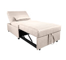 Poltrona Letto Singolo Trasformabile 80x113x45 cm in Tessuto Beige