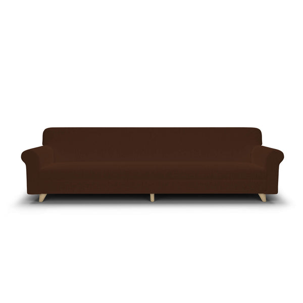 prezzo Housse de canapé extensible 4 places en polyester marron