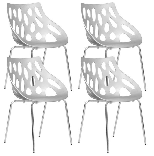 acquista Ensemble de 4 chaises de bureau d'attente blanches Tosini Orlando en polypropylène