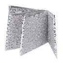 Copri base albero tessuto pieghevole argento double face esagonale cm Ø68xh25