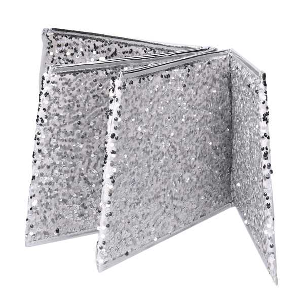 Copri base albero tessuto pieghevole argento double face esagonale cm Ø68xh25