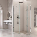 Box Doccia Angolare 1 Anta a Libro in Cristallo Trasparente 6mm H195 Bonussi Eloisa Varie Misure