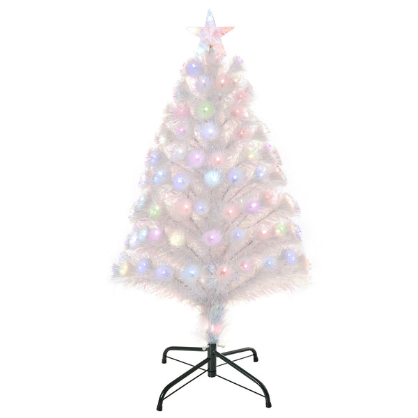 Sapin de Noël Artificiel 90 cm 90 Branches avec Lumières LED et Fibres Optique Colorées Blanches online