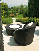 Set da Giardino 2 Poltrone Tavolino e Poggiapiedi in Wicker Ranieri Malibù