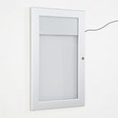 Bacheca con Apertura a Battente 30,1x48,7x2,3 cm in Alluminio con Led Silver