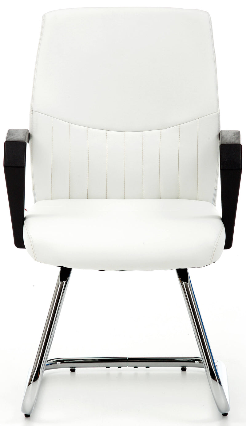 Sedia da Ufficio Visitatori in Similpelle Sake Fissa Bianca