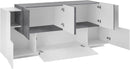 Credenza 7 Ante 200x45x86 cm New Coro Bianco Lucido e Ardesia
