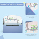 Cassapanca Baule Portagiochi 60x30x50 cm IN MDF Blu