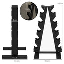 Rastrelliera per Manubri 5 Livelli 35x33x66 cm in Acciaio e Plastica Nero