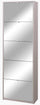 Meuble à Chaussures 5 Portes avec Miroir 63x190x29 cm Orme Clair