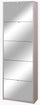 Meuble à Chaussures 5 Portes avec Miroir 63x190x29 cm Orme Clair