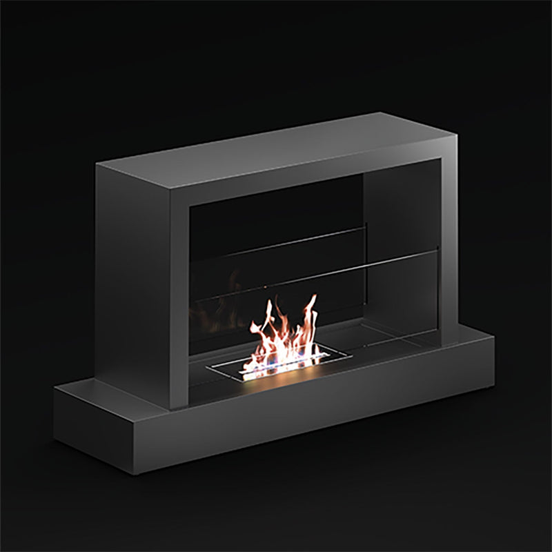 Camino a Bioetanolo da Pavimento 100x30x62,5 cm 2500W 1,5L Roma Nero 