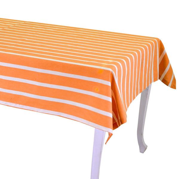 Tovaglia Rettangolare 140x240 cm in Cotone 180 GSM Pop Righe Arancione acquista